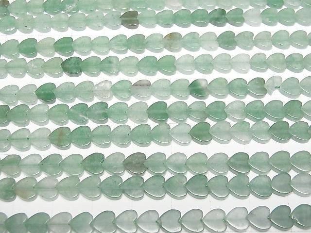 [Video] Green Abercrombie Vertical Hole Heart 6x6mm 1strand beads (aprx.15inch/36cm)