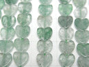 [Video] Green Abercrombie Vertical Hole Heart 6x6mm 1strand beads (aprx.15inch/36cm)