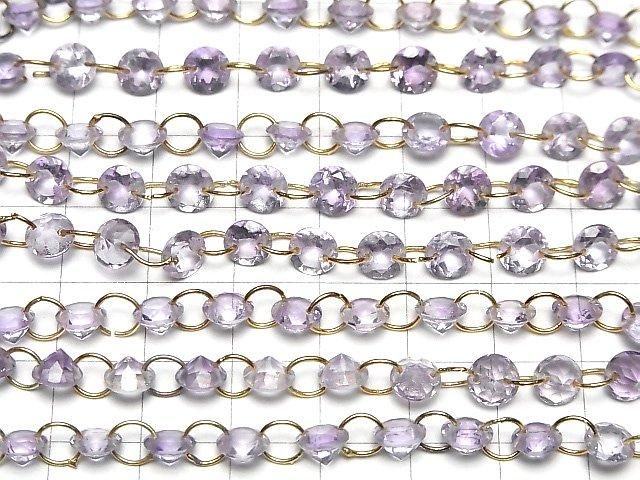 [Video]Amethyst Round Faceted 6x6mm [Double Hole] 1strand (14pcs)