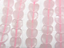 [Video]Rose Quartz AA+ Vertical Hole Heart 6x6mm 1strand beads (aprx.15inch/36cm)