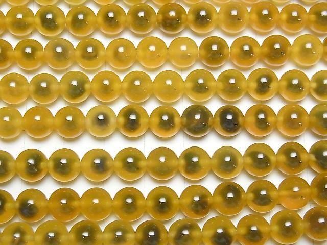 [Video] Yellow color Tapioca Agate Round 8mm 1strand beads (aprx.15inch/36cm)