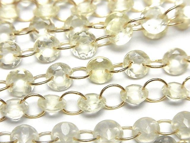 [Video]Lemon Quartz Round Faceted 6x6mm [Double Hole] 1strand (14pcs)