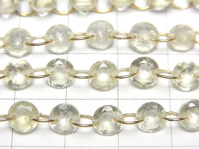 [Video]Lemon Quartz Round Faceted 6x6mm [Double Hole] 1strand (14pcs)