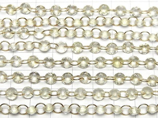 [Video]Lemon Quartz Round Faceted 6x6mm [Double Hole] 1strand (14pcs)