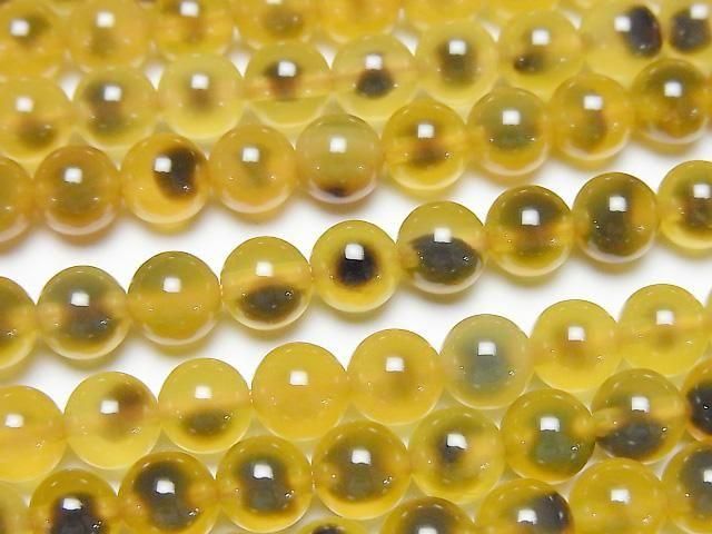 [Video] Yellow color Tapioca Agate Round 6mm 1strand beads (aprx.14inch/35cm)