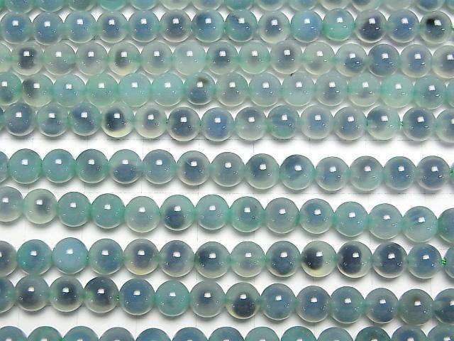 [Video] Green color Tapioca Agate Round 6mm 1strand beads (aprx.14inch/35cm)