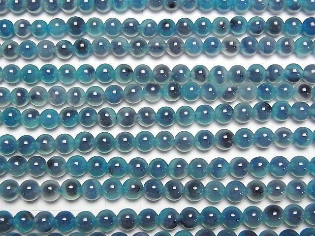 [Video] Blue color Tapioca Agate Round 6mm 1strand beads (aprx.14inch/35cm)
