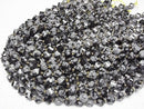 [Video]High Quality! Snowflake Obsidian Twist x Multiple Facets 10x8x8mm 1strand beads (aprx.15inch/36cm)