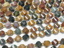 [Video]High Quality! Ocean Jasper Twist x Multiple Facets 8x7x7mm 1strand beads (aprx.15inch/36cm)