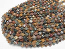 [Video]High Quality! Ocean Jasper Twist x Multiple Facets 8x7x7mm 1strand beads (aprx.15inch/36cm)