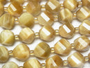 [Video]High Quality! Golden Tiger's Eye AA++ Twist x Multiple Facets 10x8x8mm half or 1strand beads (aprx.15inch/36cm)