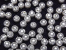 [Video]Shell Pearl Silver Half Drilled Hole Round 4mm 20pcs