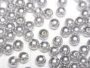[Video]Shell Pearl Silver Half Drilled Hole Round 4mm 20pcs