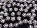 [Video]Shell Pearl Silver Half Drilled Hole Round 6mm 20pcs