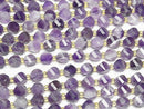 [Video]High Quality! Stripe Amethyst Twist x Multiple Facets 8x6x6mm 1strand beads (aprx.15inch/36cm)