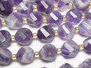 [Video]High Quality! Stripe Amethyst Twist x Multiple Facets 10x9x9mm half or 1strand beads (aprx.15inch/36cm)