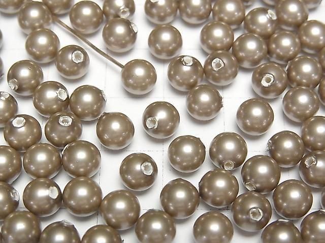 [Video]Shell Pearl Gold Half Drilled Hole Round 6mm 20pcs