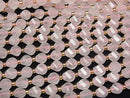 [Video]High Quality! Rose Quartz AA++ Twist x Multiple Facets 8x6x6mm 1strand beads (aprx.15inch/36cm)