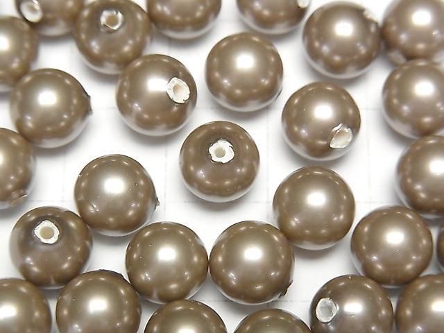 [Video]Shell Pearl Gold Half Drilled Hole Round 8mm 20pcs