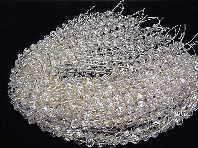 [Video]High Quality! Crystal AAA Twist x Multiple Facets 8x7x7mm half or 1strand beads (aprx.15inch/36cm)