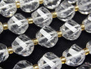 [Video]High Quality! Crystal AAA Twist x Multiple Facets 10x8x8mm half or 1strand beads (aprx.15inch/36cm)