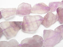 Purple Fluorite Rough Rock Nugget Light color 1 strand beads (aprx.15inch/37cm)