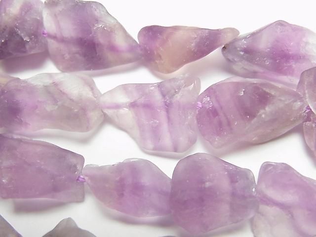 [Video] Purple Fluorite Rough Rock Nugget [S size] Light color 1 strand beads (aprx.15inch/37cm)