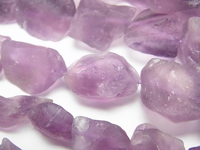 [Video] Purple Fluorite Rough Rock Nugget [M size] Light color 1 strand beads (aprx.15inch/37cm)