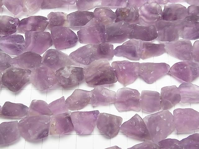 [Video] Purple Fluorite Rough Rock Nugget [M size] Light color 1 strand beads (aprx.15inch/37cm)