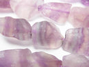 [Video] Purple Fluorite Rough Rock Nugget [M size] Light color 1 strand beads (aprx.15inch/37cm)