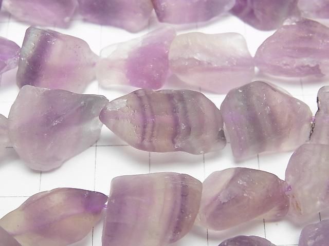 [Video] Purple Fluorite Rough Rock Nugget [M size] Light color 1 strand beads (aprx.15inch/37cm)