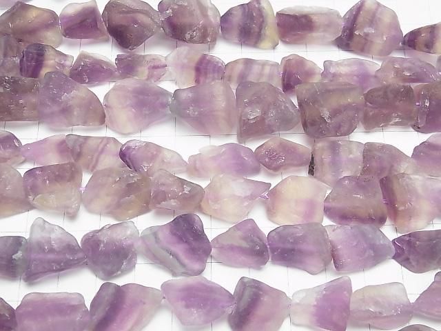 [Video] Purple Fluorite Rough Rock Nugget [M size] Light color 1 strand beads (aprx.15inch/37cm)