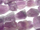 [Video] Purple Fluorite Rough Rock Nugget [S size] Medium color 1 strand beads (aprx.15inch/37cm)