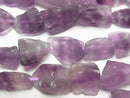 [Video] Purple Fluorite Rough Rock Nugget [S size] Medium color 1 strand beads (aprx.15inch/37cm)