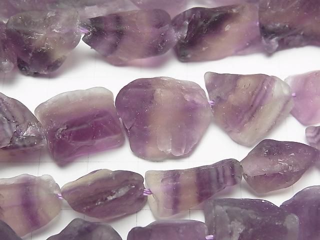 [Video] Purple Fluorite Rough Rock Nugget [M size] Medium color 1 strand beads (aprx.15inch/37cm)