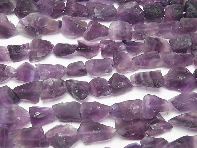 [Video] Purple Fluorite Rough Rock Nugget [S size] Dark color 1 strand beads (aprx.15inch/37cm)