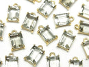 [Video]High Quality Green Amethyst AAA Bezel Setting Rectangle Faceted 9x7mm 18KGP 2pcs