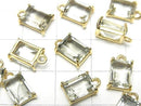 [Video]High Quality Green Amethyst AAA Bezel Setting Rectangle Faceted 9x7mm 18KGP 2pcs