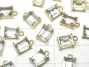 [Video]High Quality Green Amethyst AAA Bezel Setting Rectangle Faceted 9x7mm 18KGP 2pcs