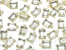 [Video]High Quality Green Amethyst AAA Bezel Setting Rectangle Faceted 9x7mm 18KGP 2pcs