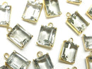 [Video]High Quality Green Amethyst AAA Bezel Setting Rectangle Faceted 10x8mm 18KGP 1pc