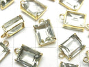 [Video]High Quality Green Amethyst AAA Bezel Setting Rectangle Faceted 10x8mm 18KGP 1pc