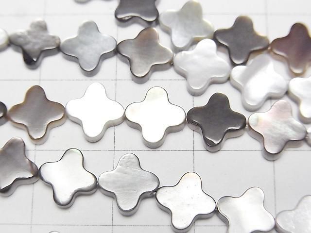 [Video] High quality black shell (Black-lip Oyster) AAA flower motif 8x8mm half or 1strand beads (aprx.15inch/36cm)