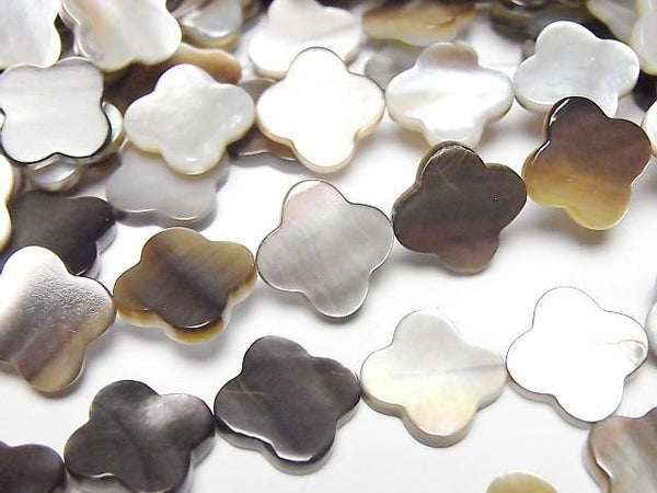 [Video] High quality black shell (Black-lip Oyster) AAA flower motif 12x12mm half or 1strand beads (aprx.15inch/36cm)