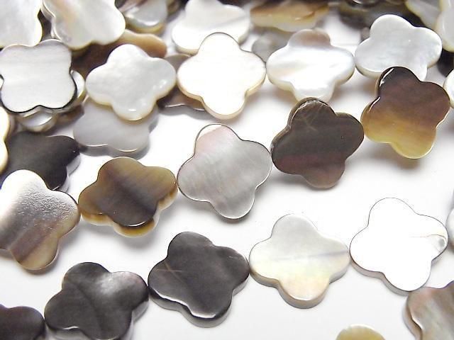 [Video] High quality black shell (Black-lip Oyster) AAA flower motif 12x12mm half or 1strand beads (aprx.15inch/36cm)