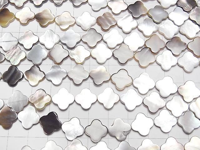 [Video] High quality black shell (Black-lip Oyster) AAA flower motif 12x12mm half or 1strand beads (aprx.15inch/36cm)