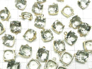 [Video]High Quality Green Amethyst AAA Bezel Setting Square Faceted 10x10mm 18KGP 1pc