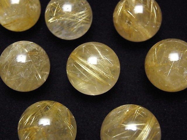 [Video] Rutilated Quartz AAA- Sphere, Round 18mm 1pc