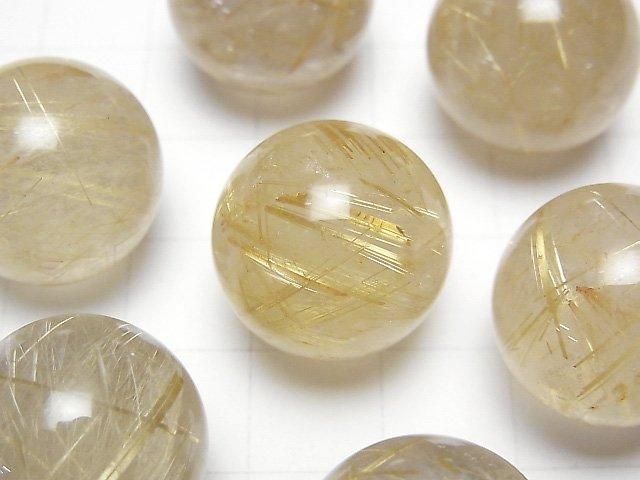 [Video] Rutilated Quartz AAA- Sphere, Round 18mm 1pc
