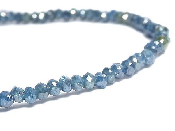 [Video][One of a kind] [1mm hole] Blue Diamond Faceted Button Roundel Bracelet NO.1